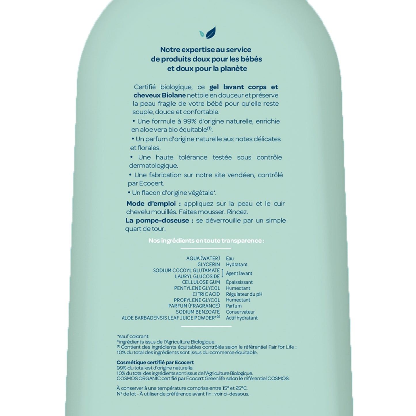 BIOLANE Organic Baby Body & Hair Wash Gel