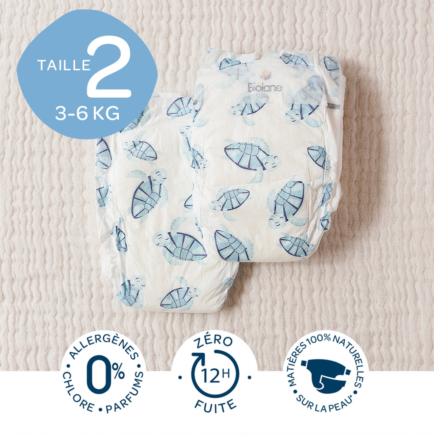 Baby Diapers Size 2 3-6kg Natural BIOLANE