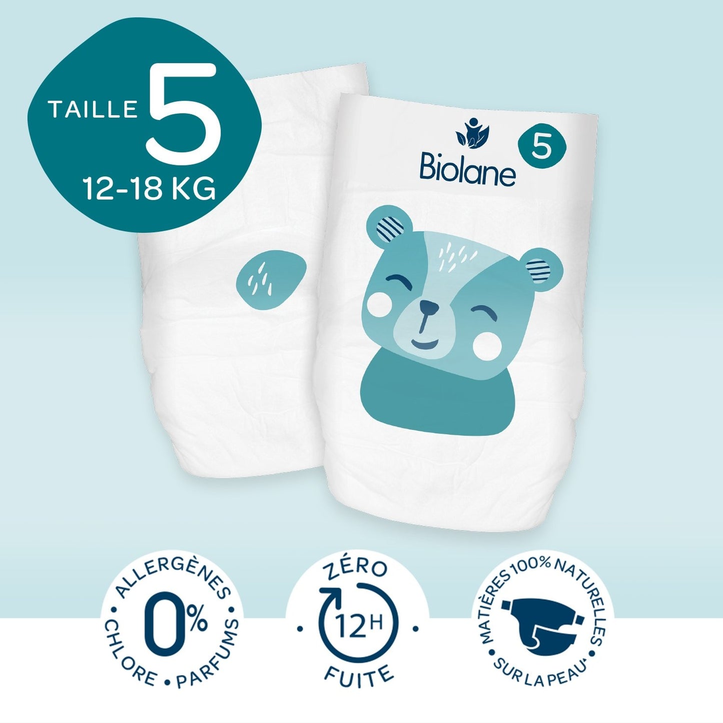 BIOLANE Natural Diapers Size 5 12-18kg