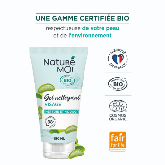 Gel Nettoyant Visage Fraîcheur Nettoie & Adoucit Aloé Vera Bio NATURÉ MOI