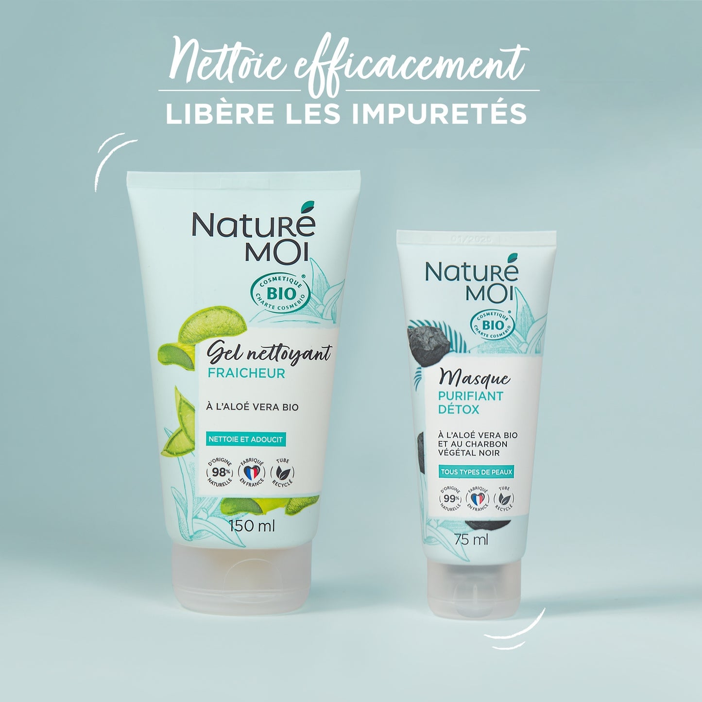 Fresh Facial Cleansing Gel Cleanses & Softens Organic Aloe Vera NATURÉ MOI