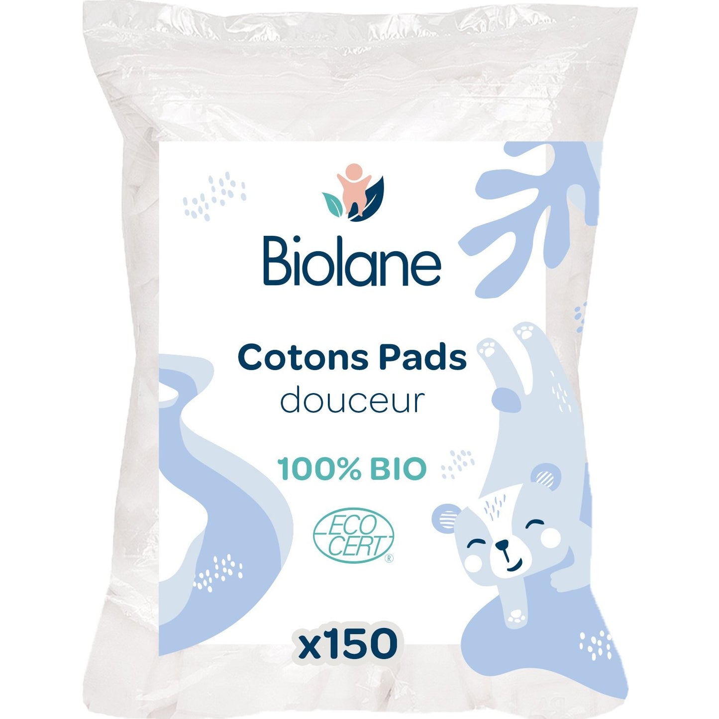 BIOLANE Hypoallergenic Softness Cotton Square Pads