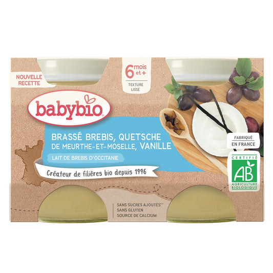 Dessert Bébé Dès 6 Mois Brassé Brebis Mirabelle Vanille Sans Sucres Ajoutés Bio BABYBIO