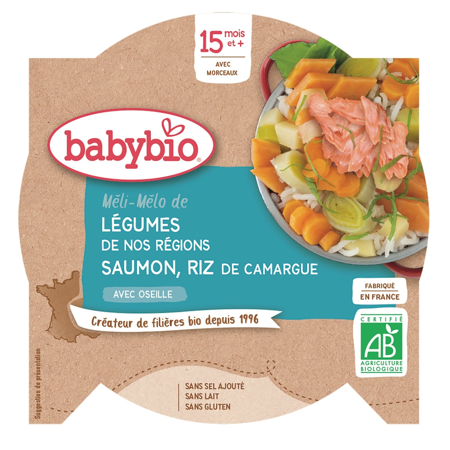 Baby Meal From 15 Months Vegetables Salmon Organic Rice My Little Dish BABYBIO
