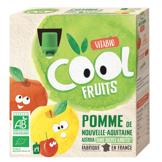 Compote à Boire Pomme de France Acérola Sans Sucres Ajoutés Bio VITABIO