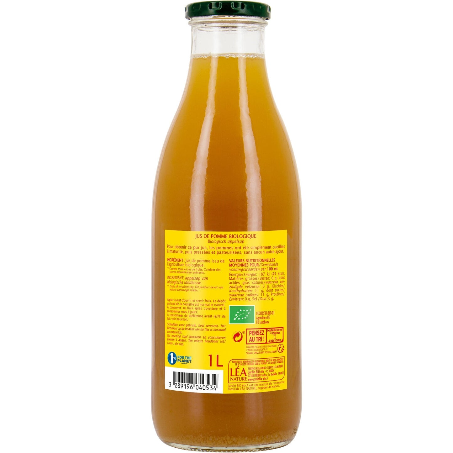 Zumo de Manzana puro sin filtrar Ecológico JARDIN BIO ETIC