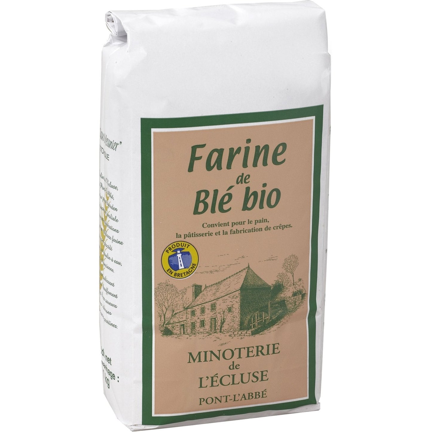 Farine de Blé T65 Bio MINOTERIE DE L'ECLUSE le paquet de 1Kg