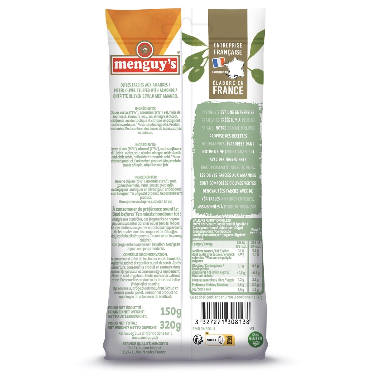 MENGUY'S Almond Stuffed Green Olives
