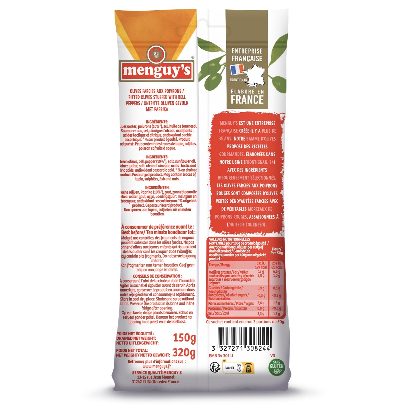 MENGUY'S Stuffed Green Olives with Peppers