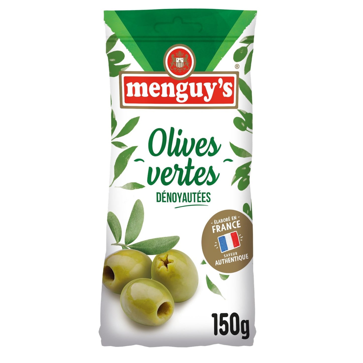 Olives Vertes Dénoyautées MENGUY'S le pot de 150g