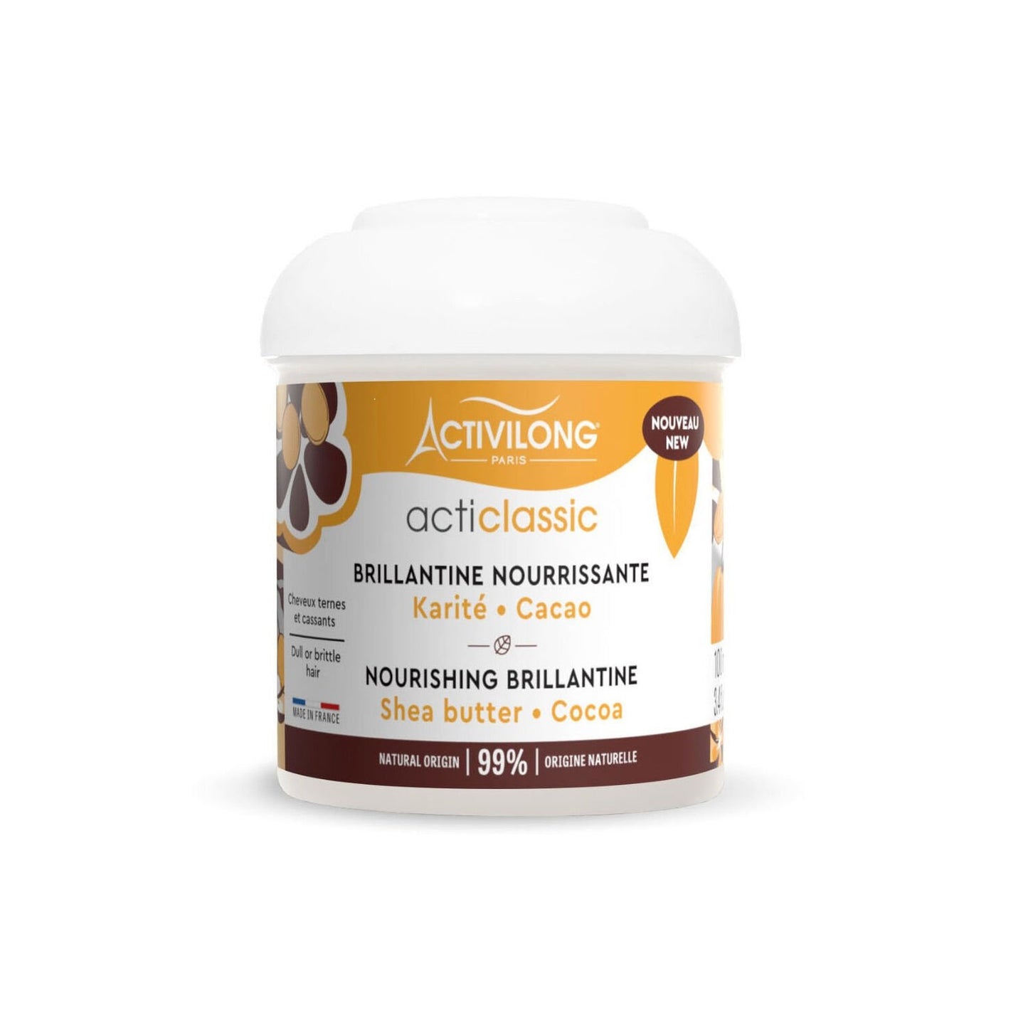 Shampoing Cheveux Ternes et Cassants au Cacao et Karité ACTIVILONG le pot de 100mL