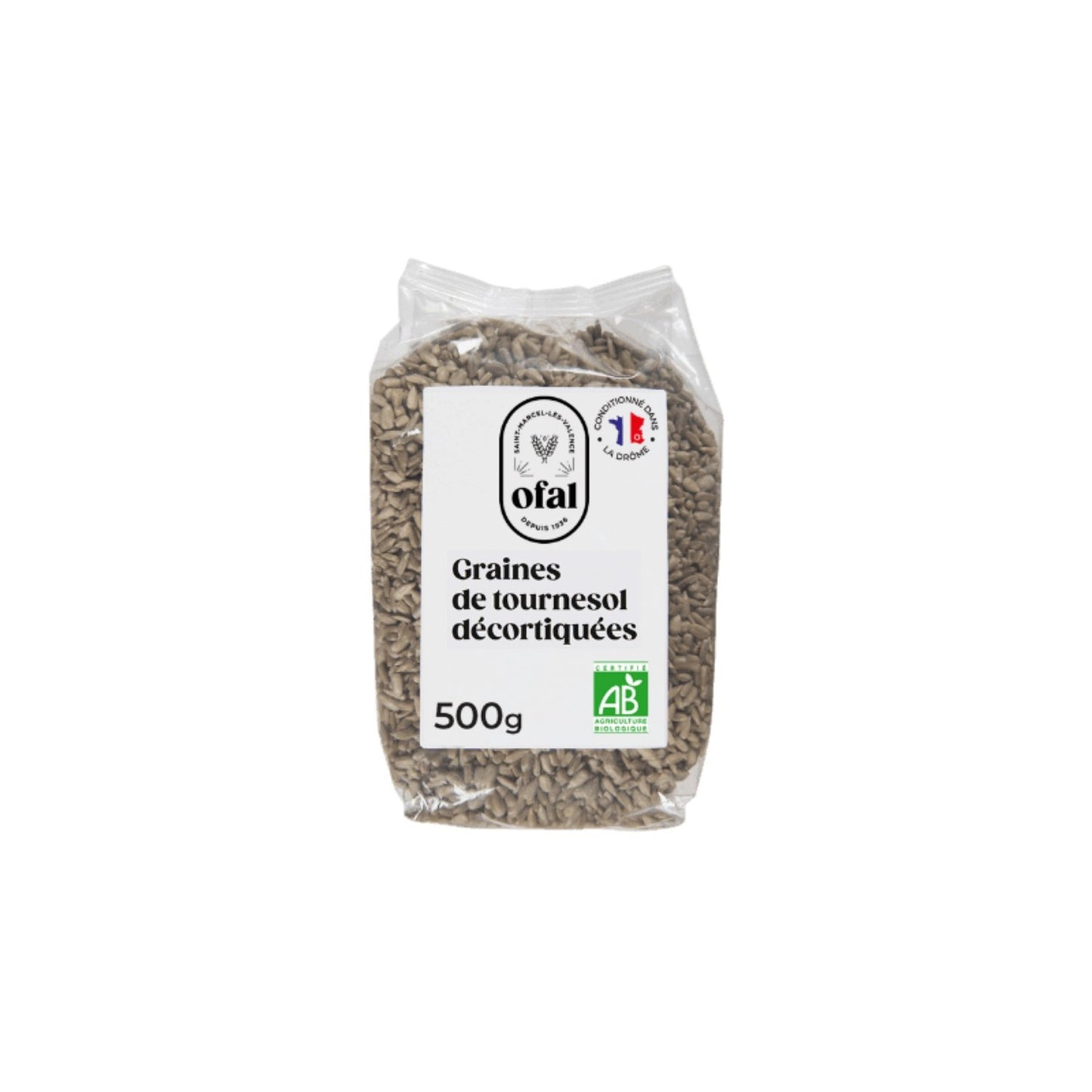 Graines de Tournesol Décortiquées Bio OFAL le sachet de 500g