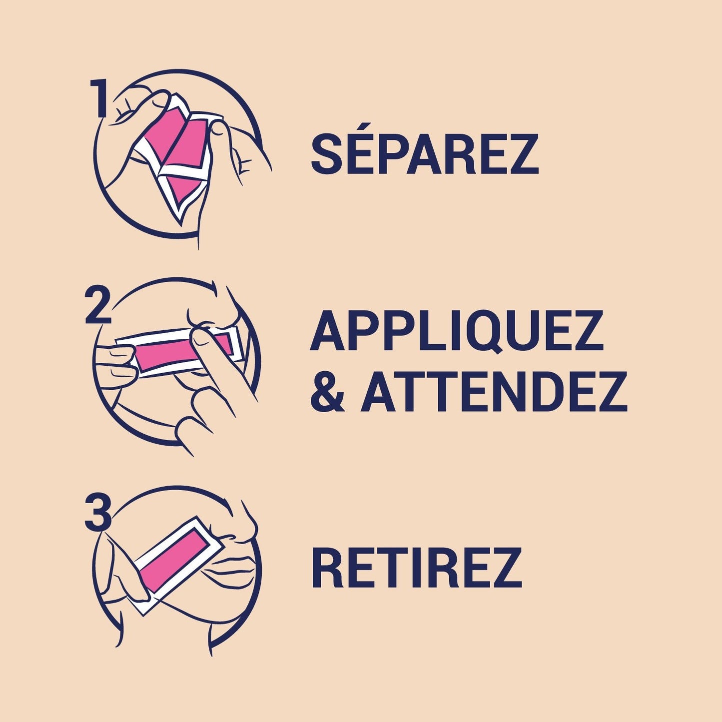 Bandes de Cire Froide Visage Peau Sensible Caresse Spécial Fleur de Cerisier NAIR