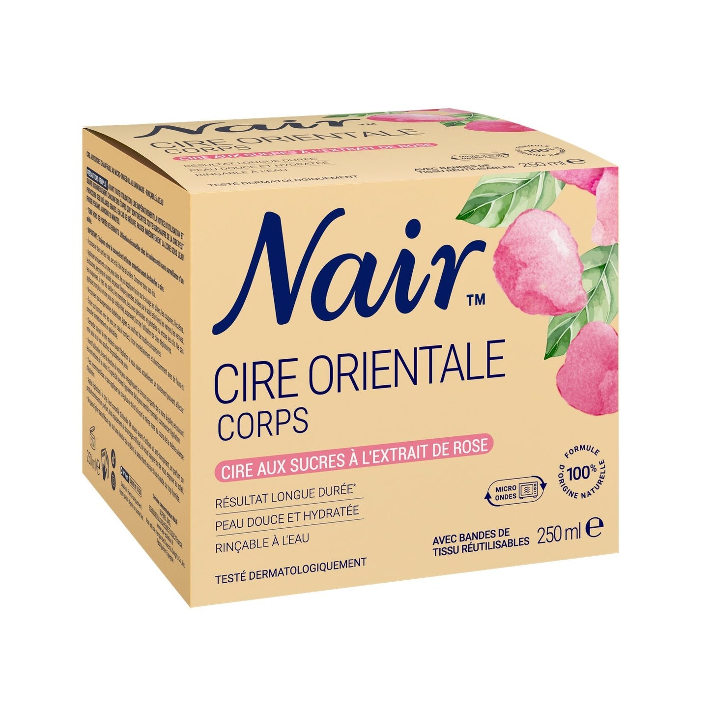 Cire Orientale Corps Sucre à l'Extrait de Rose NAIR le pot de 250mL