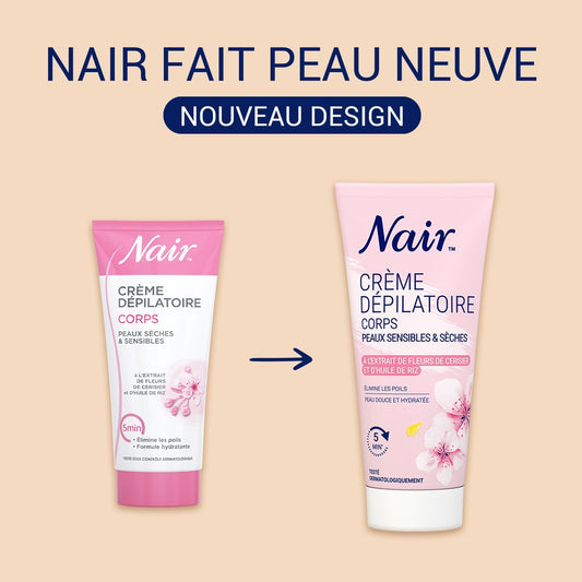 Crème Dépilatoire Peau Sèche et Sensible Cold Cream Huile de Camélia NAIR