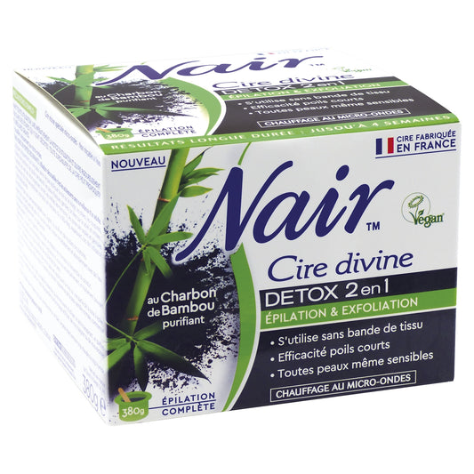 Cire Dépilatoire Detox 2 en 1 au Charbon NAIR