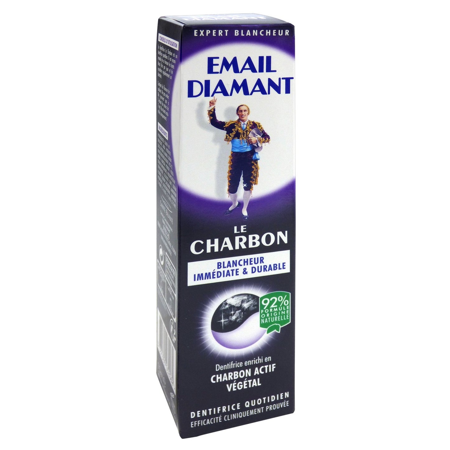 Dentifrice Blancheur Charbon EMAIL DIAMANT le tube de 75 mL
