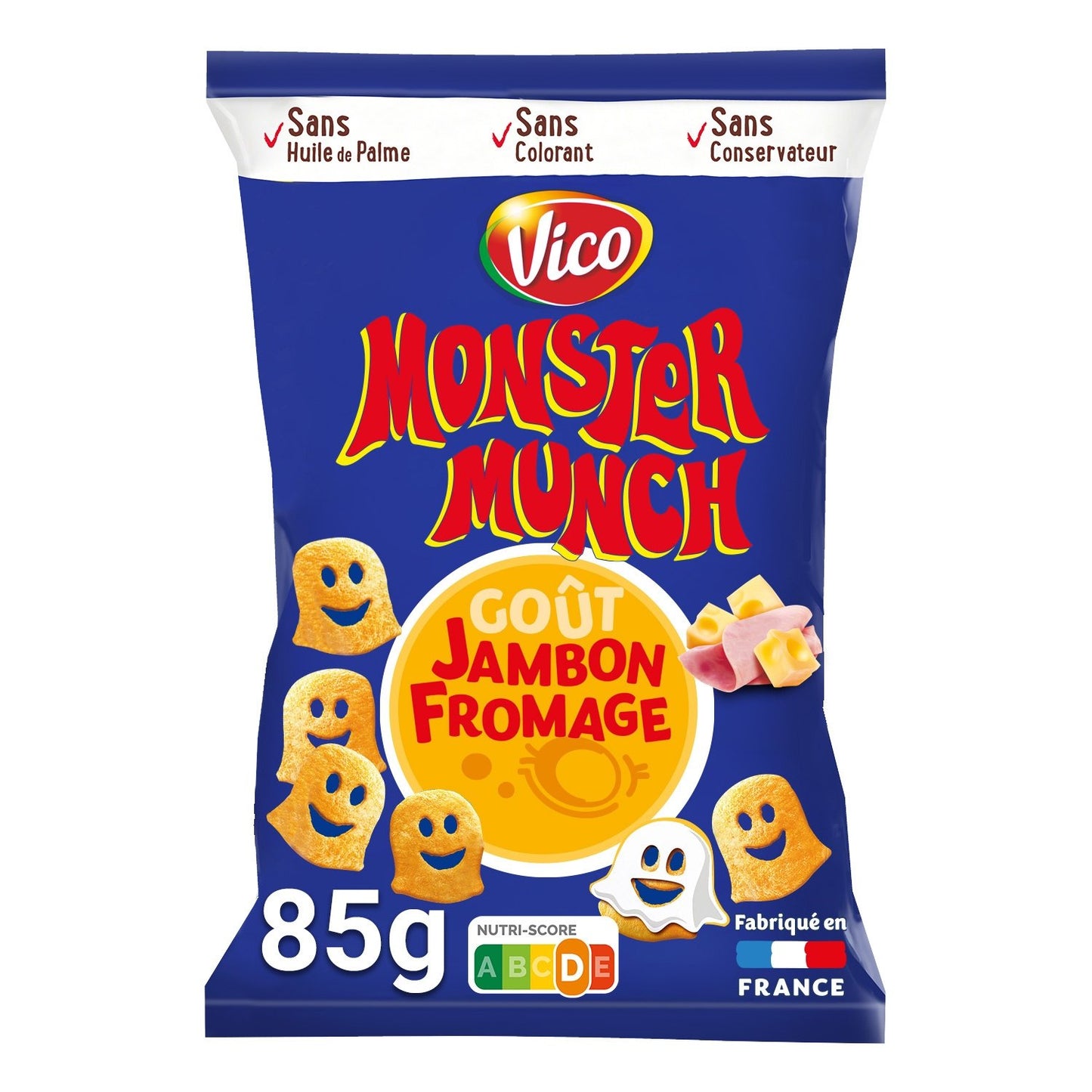 Biscuits Apéritifs Goût Jambon / Fromage MONSTER MUNCH le sachet de 85g