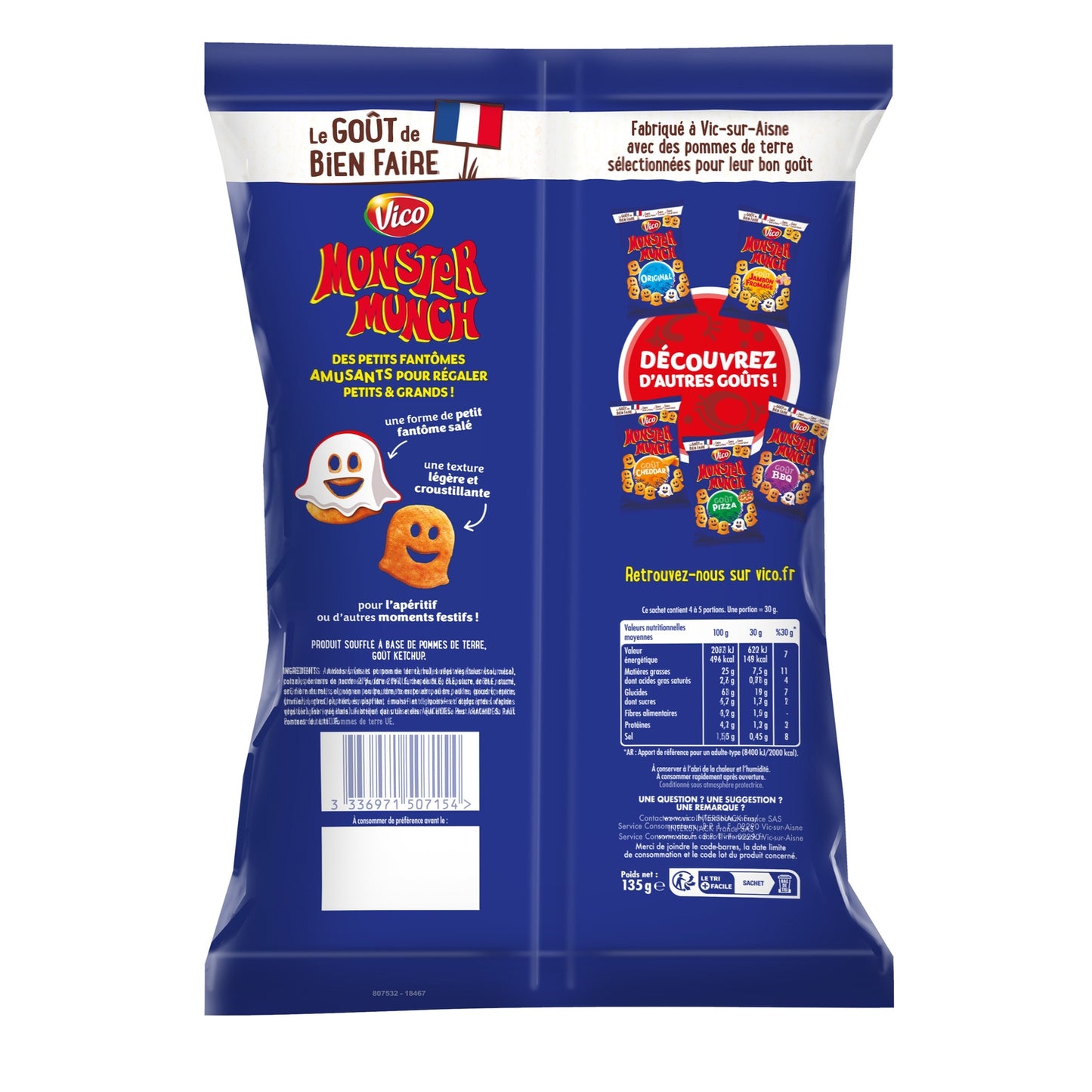 Biscuits Apéritifs Goût Ketchup MONSTER MUNCH