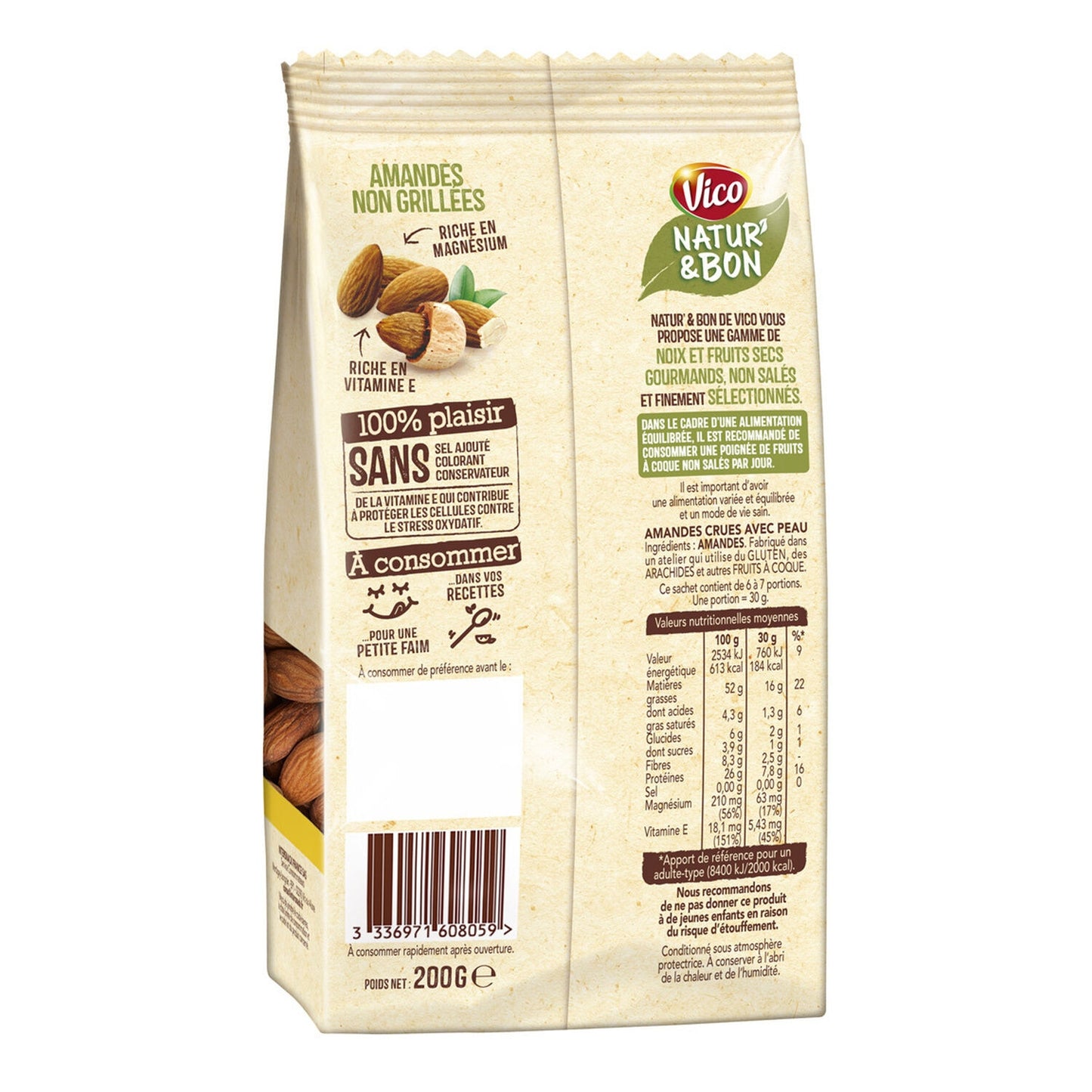 Amandes Naturelles Non Salées VICO