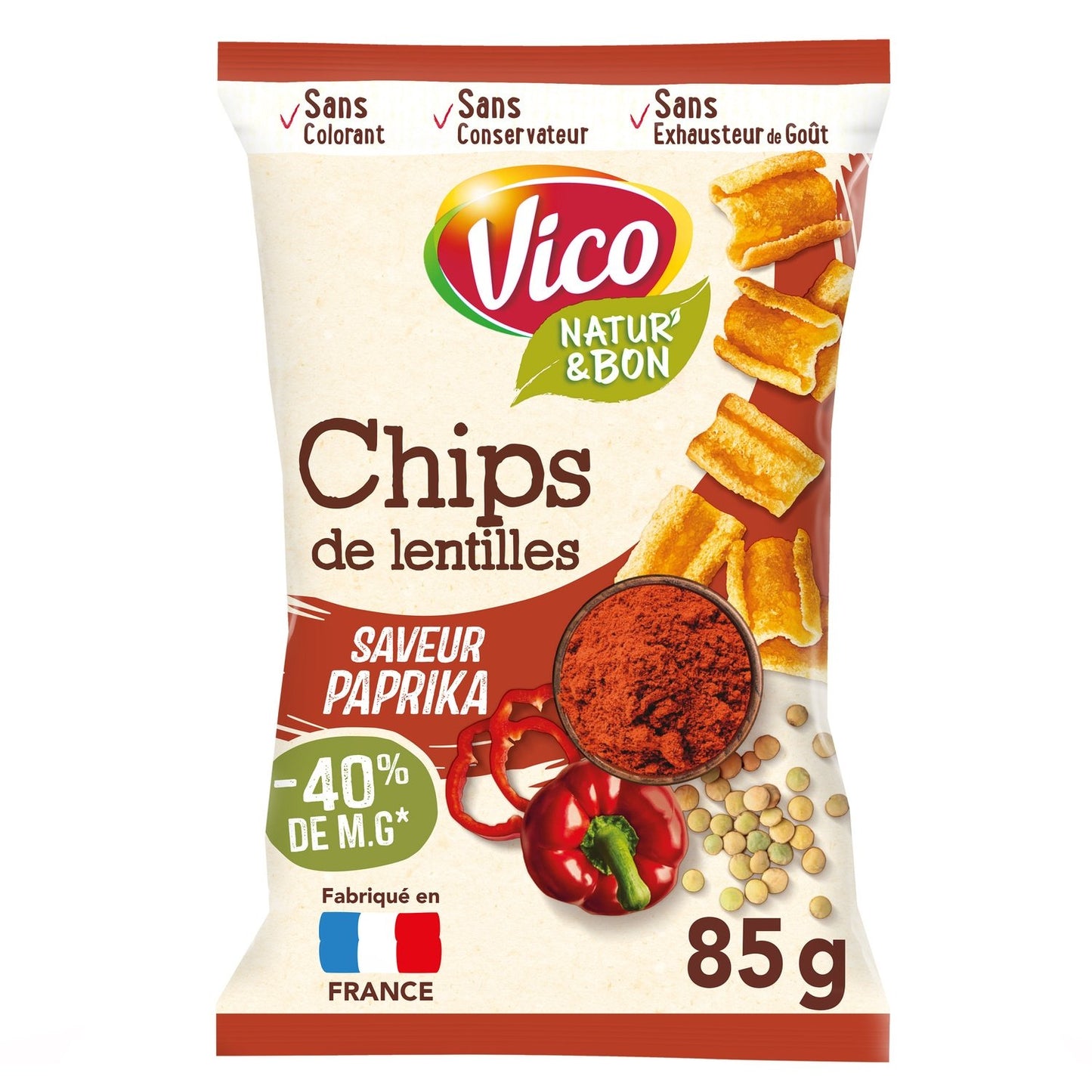 Aromatisierte Linsenchips von Paprika Natur' & BON VICO