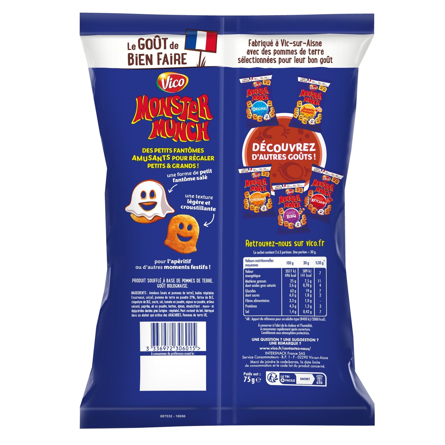 Biscuits Apéritifs Goût Bolognaise MONSTER MUNCH
