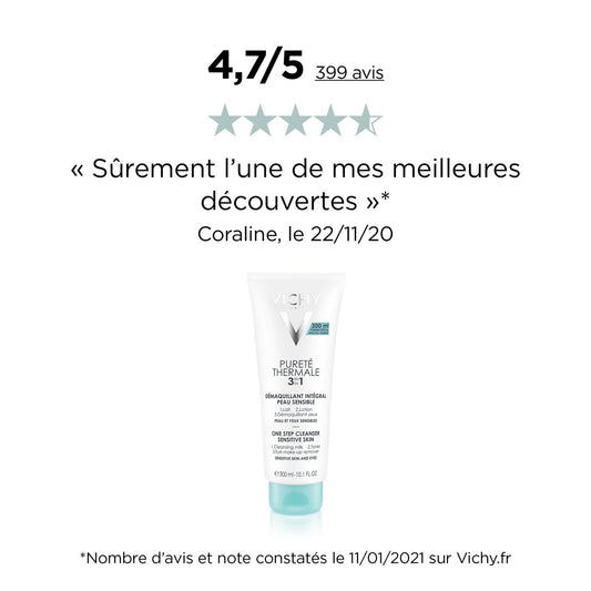 Démaquillant Visage Yeux Peau Sensible 3 en 1 Pureté Thermale VICHY LABORATOIRES
