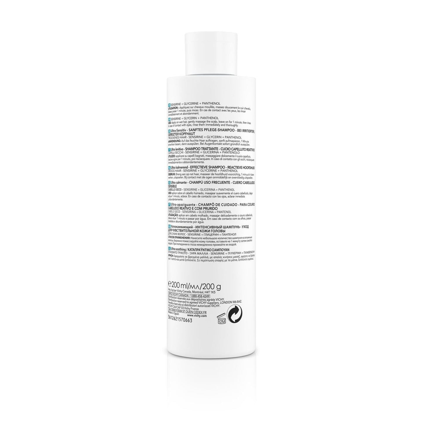 Shampoing Cheveux Secs et Cuir Chevelu Sensible Ultra Apaisant Dercos VICHY LABORATOIRES