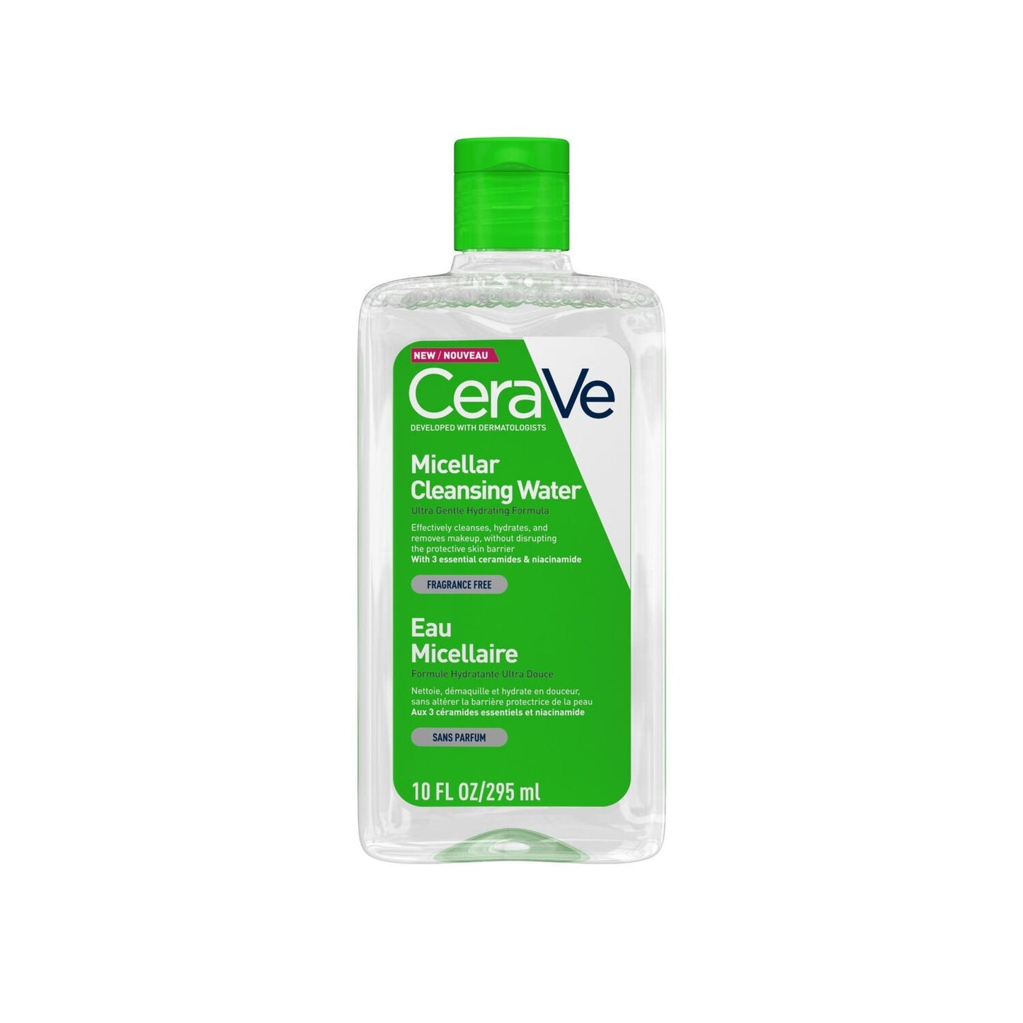 Eau Micellaire Visage Peau Sèche et Normale Nettoie et Démaquille Hydratante CERAVE le flacon de 295mL