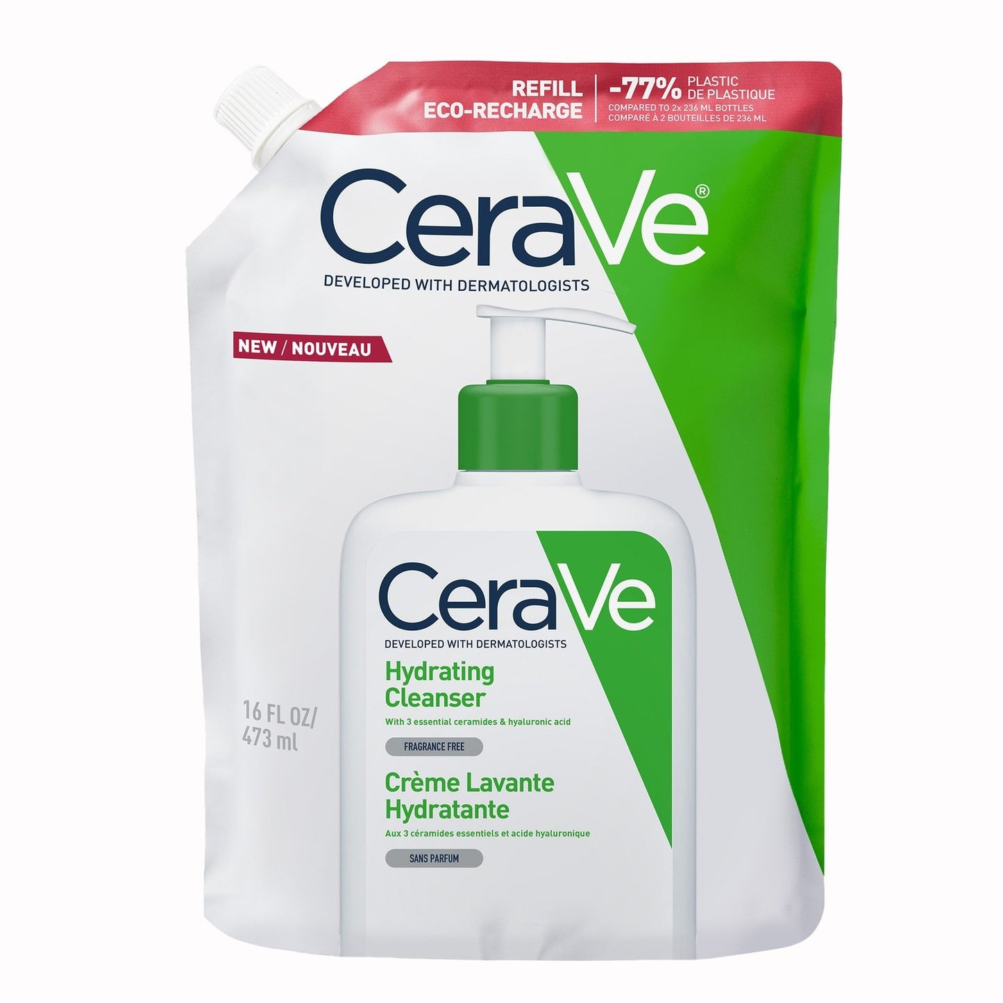 Crème Visage Corps Hydratante Sans Parfum Toute la Famille CERAVE le flacon de 473mL