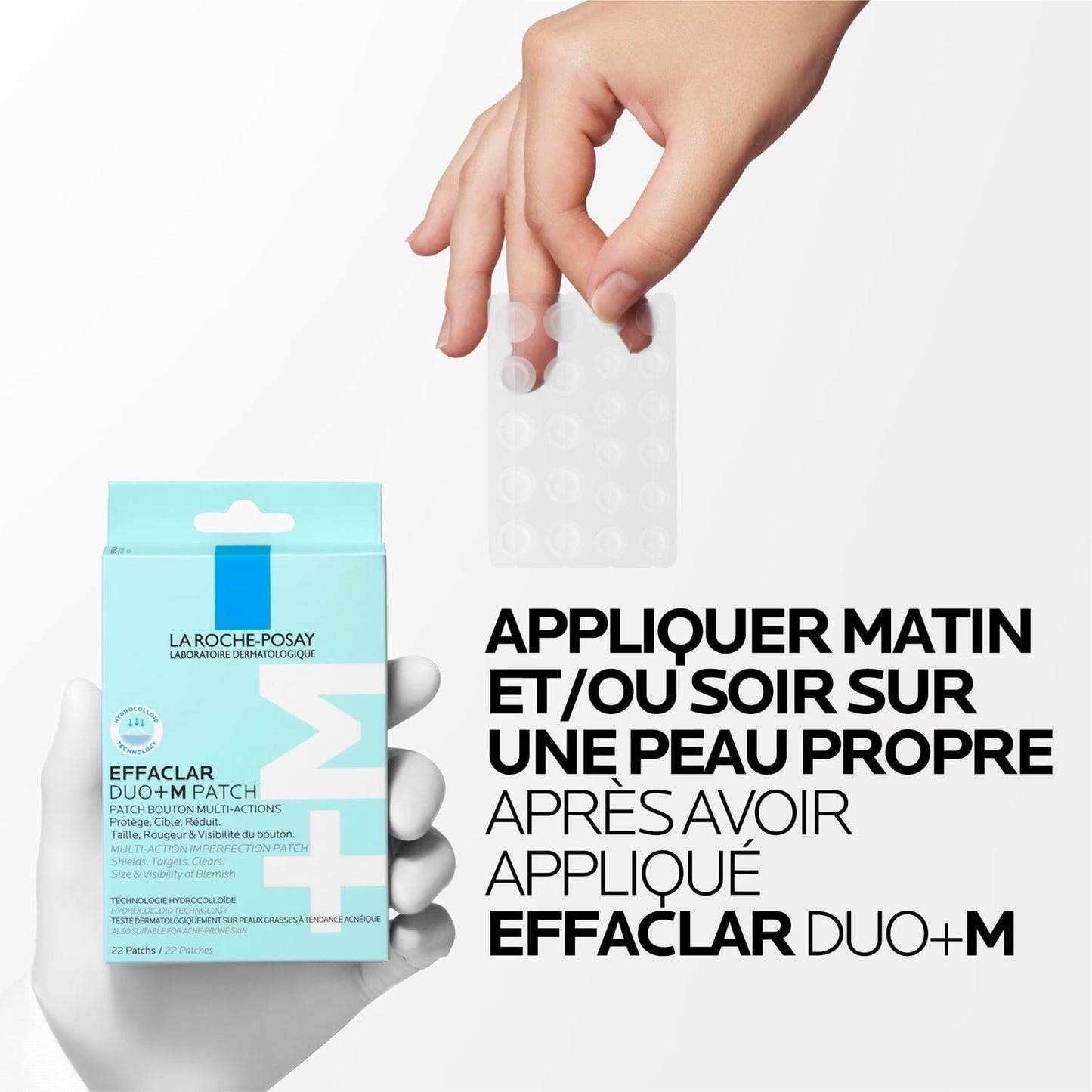Patch Bouton Multi-Actions Protège Cible Réduit Atténue Imperfections Visage Peaux Grasses À Tendance Acnéique Multi-Actions Technologie Hydrocolloïde Testé Sous Contrôle Dermatologique Gamme Effaclar Duo+M LA ROCHE-POSAY