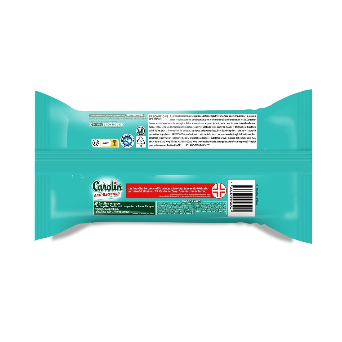 CAROLIN Bleach-Free Antibacterial Resistant Wipes