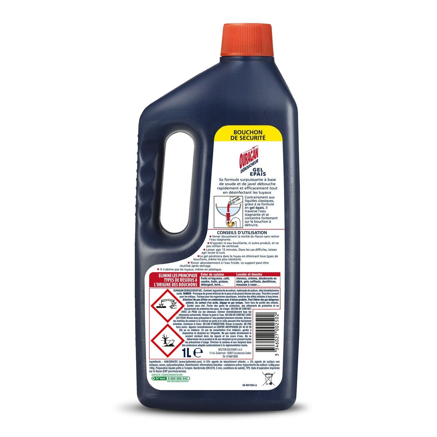 HURRICANE Dickflüssiger Abflussreiniger-Gel