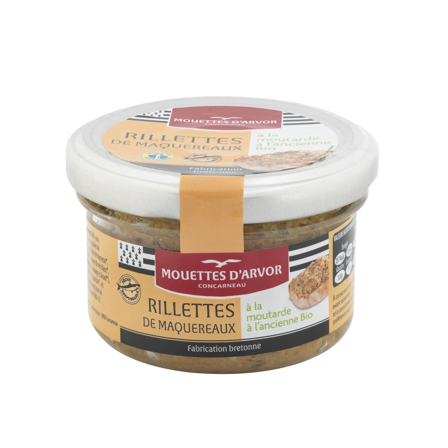 Makrelen-Rillettes mit altmodischem Bio-Senf LES MOUETTES D'ARVOR