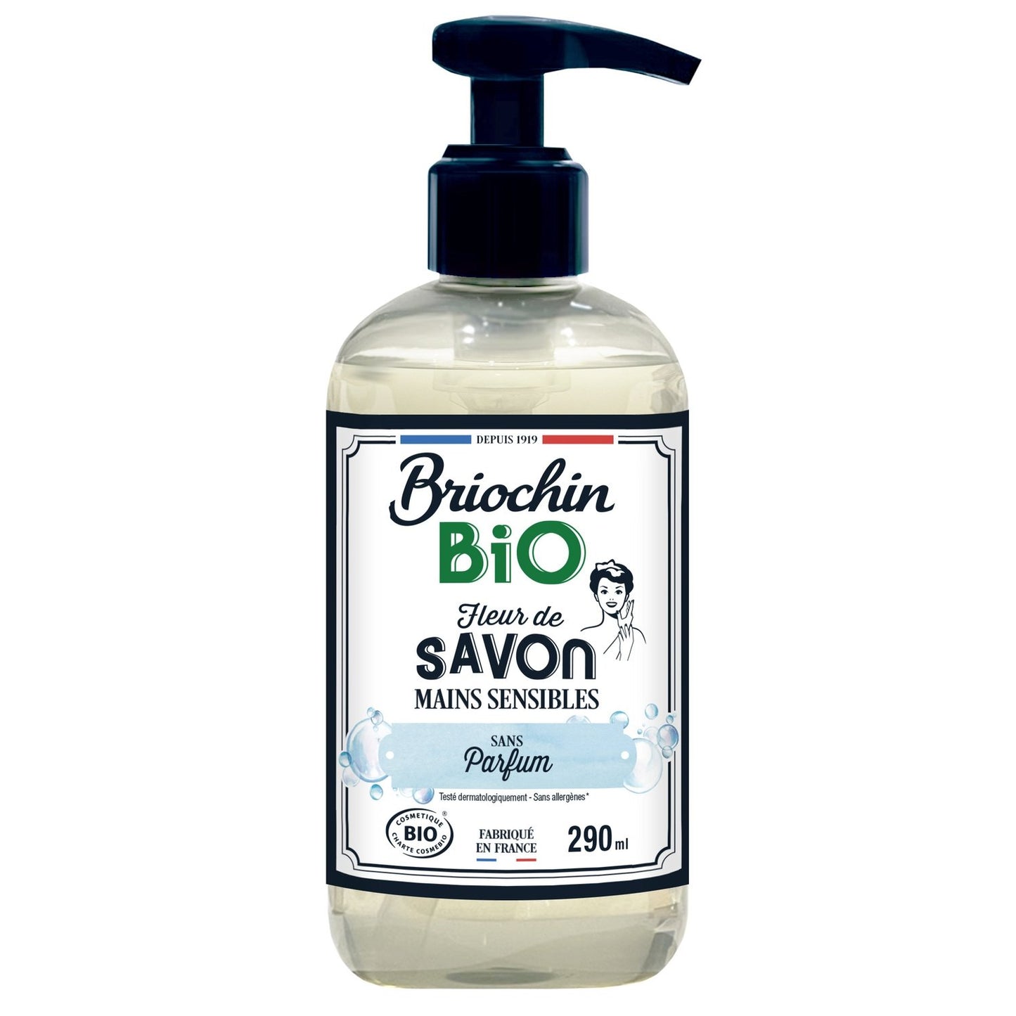 Savon Liquide Mains Sensibles Sans Parfum Bio BRIOCHIN