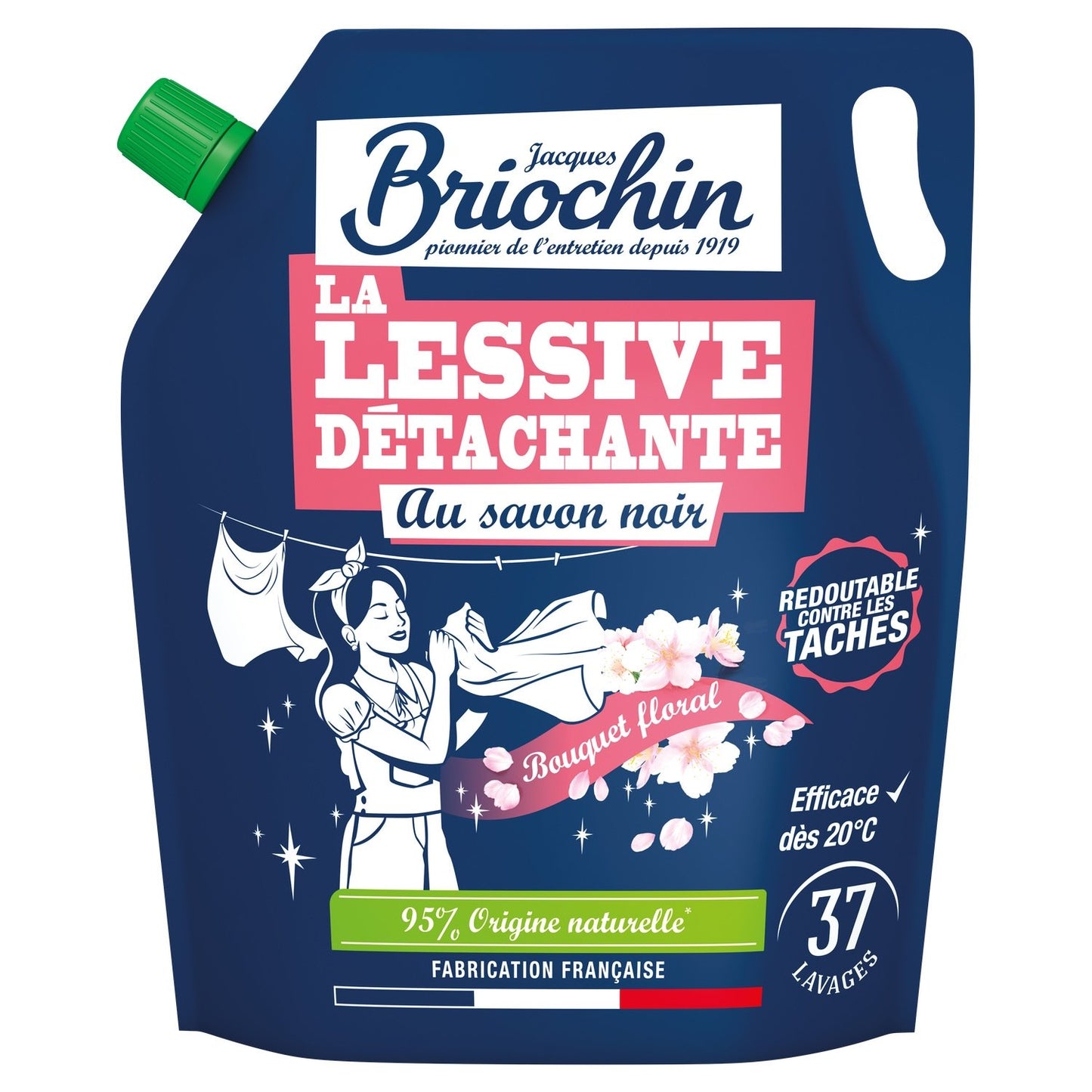 Lessive Liquide au Savon Noir Détachante Bouquet Floral JACQUES BRIOCHIN
