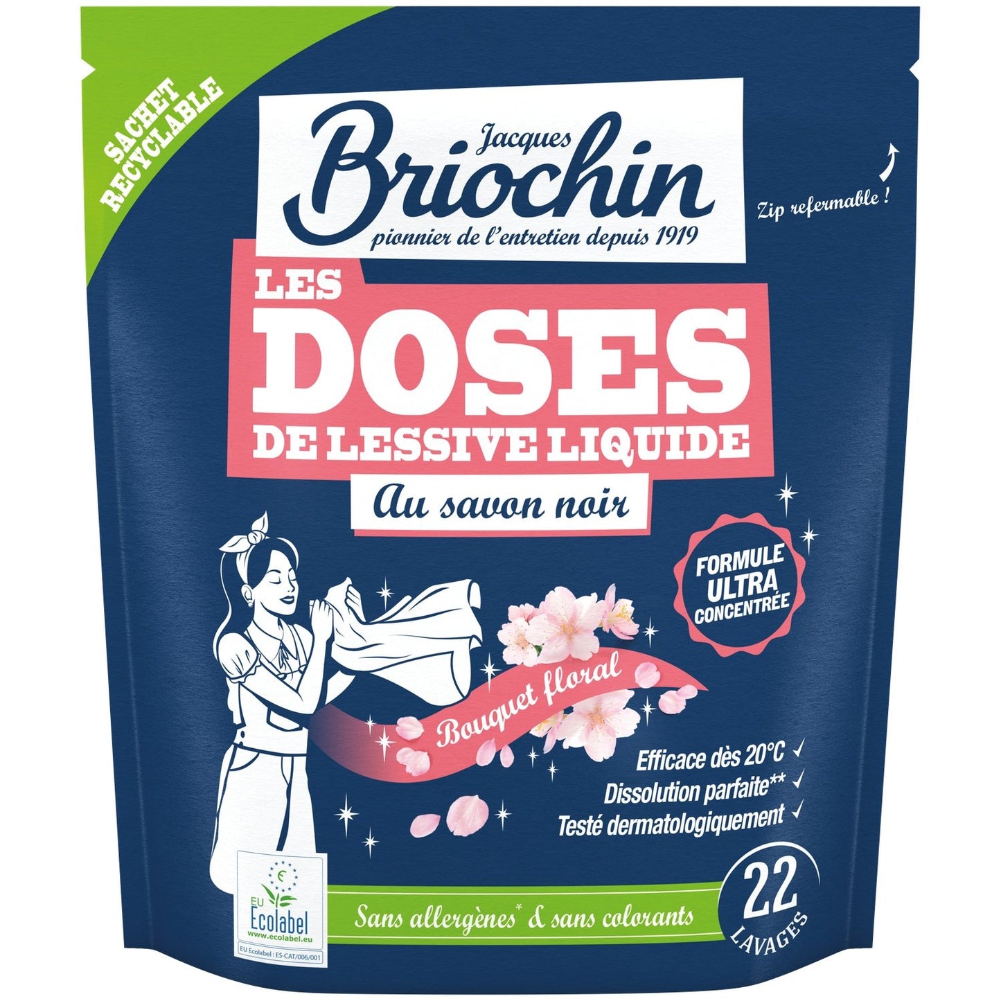 JACQUES BRIOCHIN Flüssigwaschmittel mit schwarzer Seife Blumenbouquet