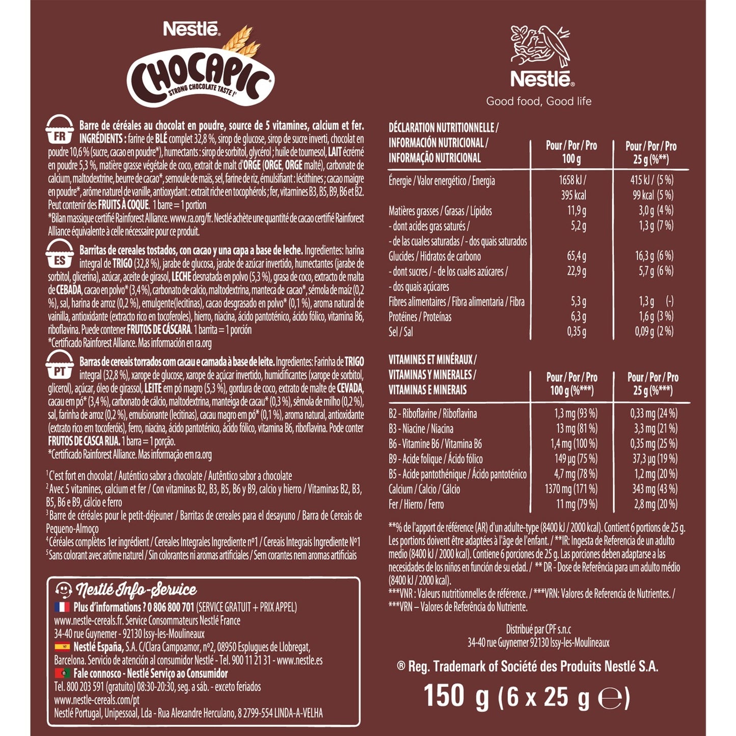 CHOCAPIC Chocolate Cereal Bars