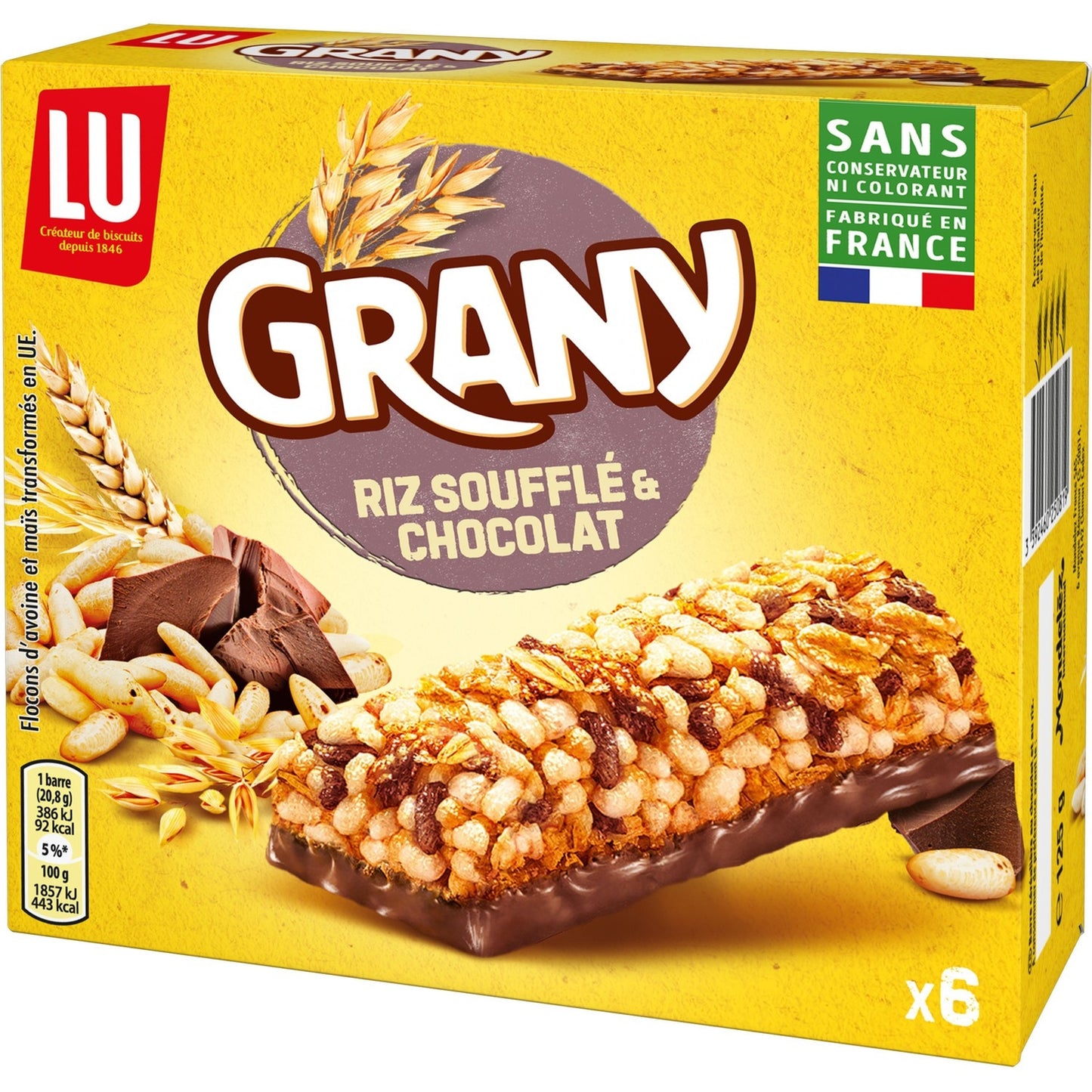 Barres de Céréales au Riz Soufflé et au Chocolat Grany LU
