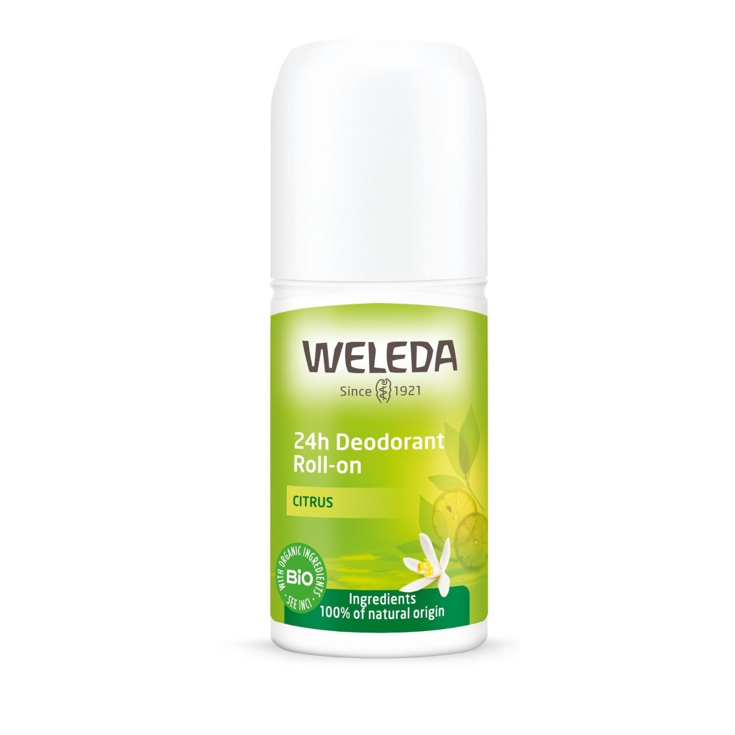 Déodorant Roll-On Fraîcheur Hespéridé Citron et Verveine WELEDA le roll-on