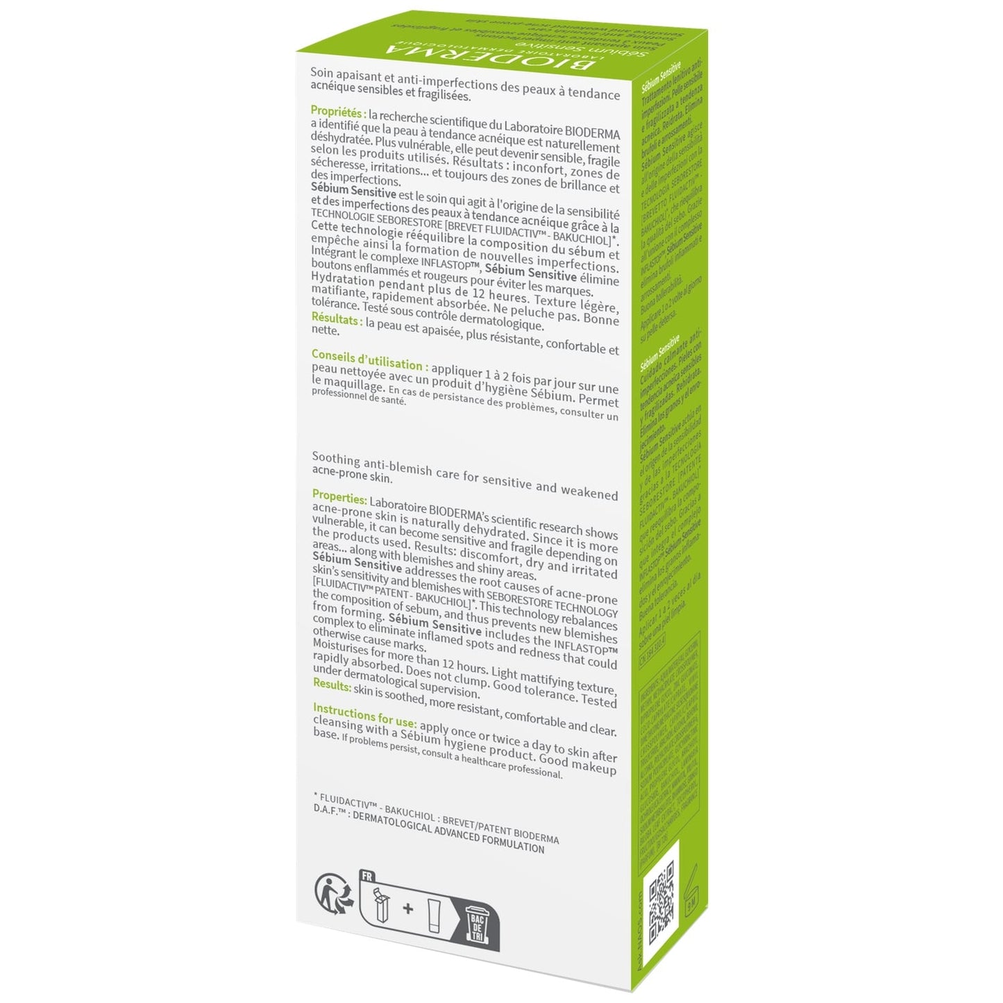 Soin Apaisant Anti-imperfections Visage Peau Sensible Sébium Sensitive BIODERMA