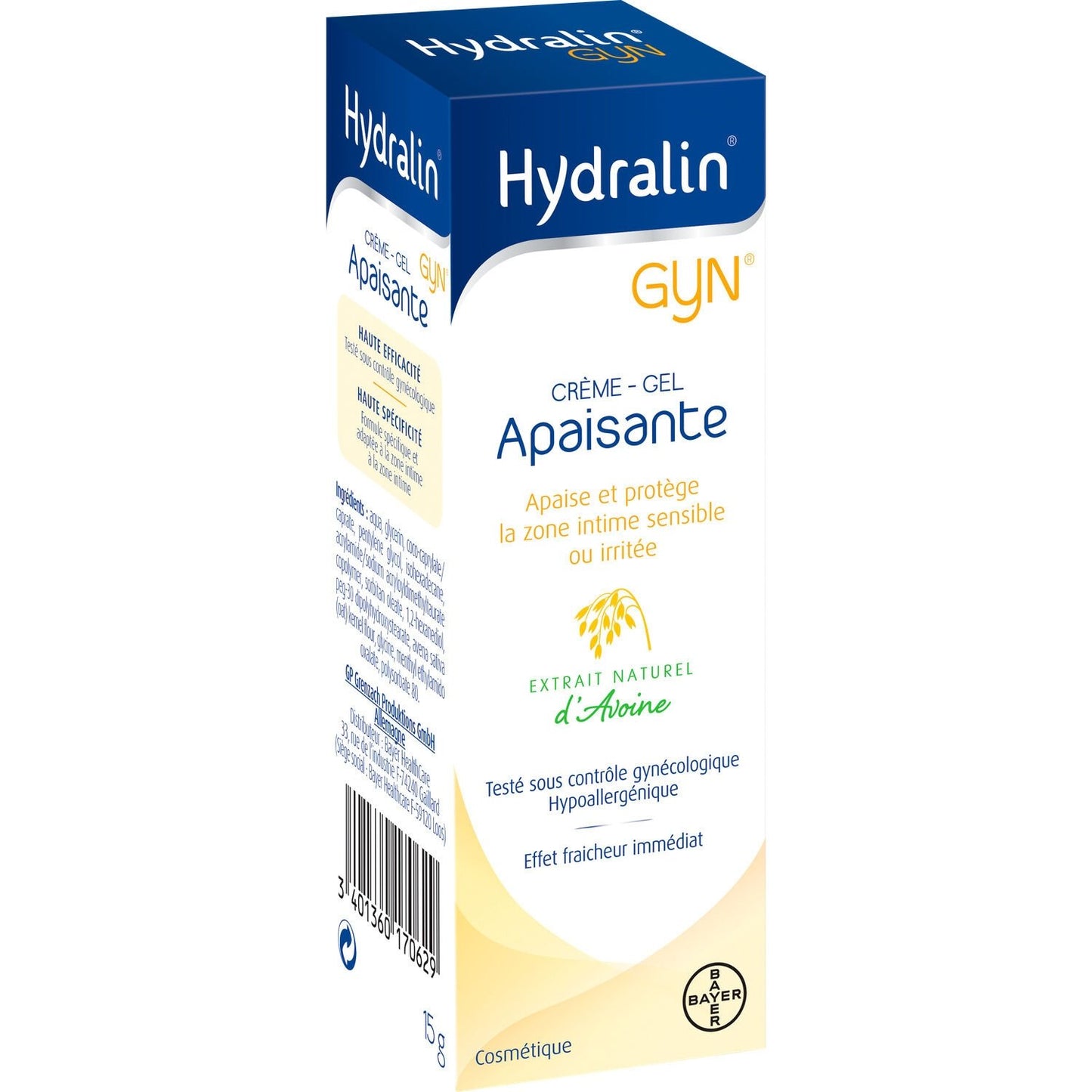 Crème Intime Apaisante à l'Avoine HYDRALIN le tube de 15mL