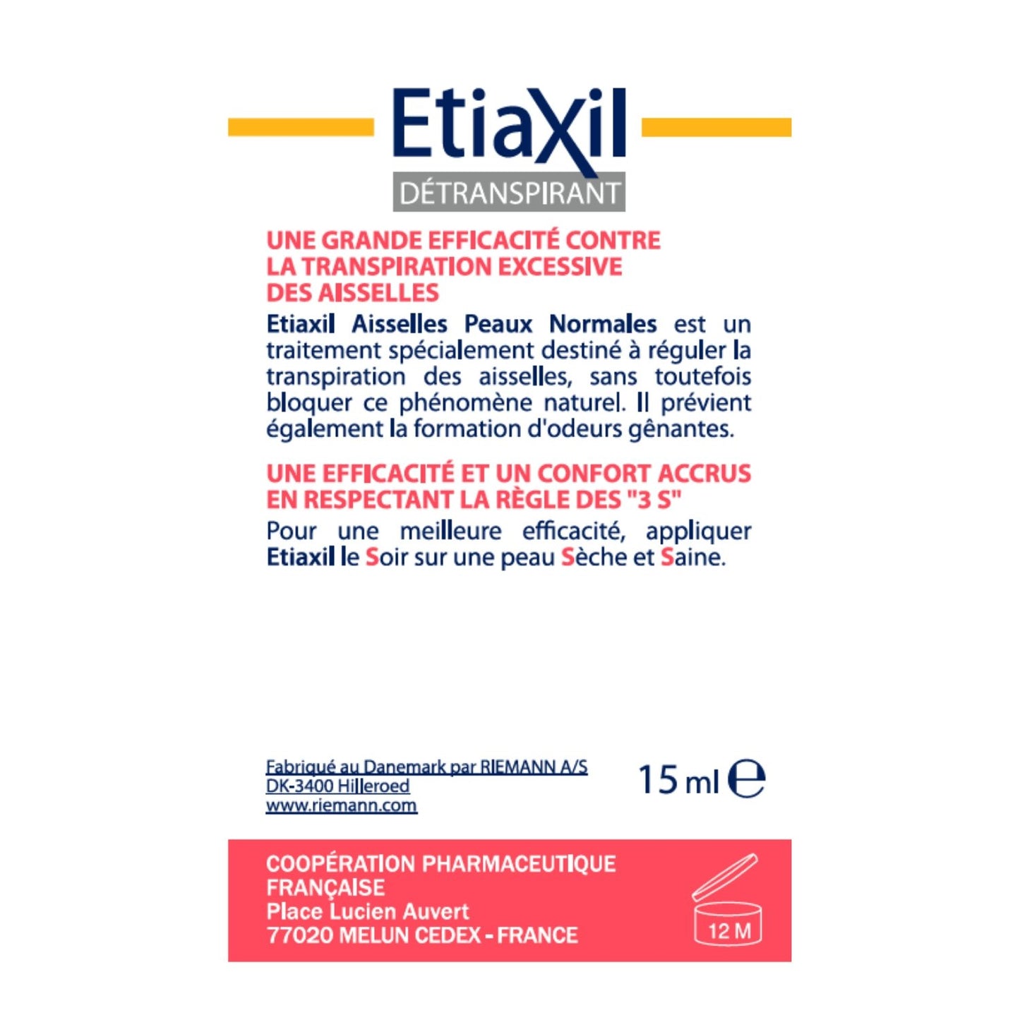 ETIAXIL Roll-On Achsel-Deodorant für normale Haut und übermäßige Schweißbildung 48h