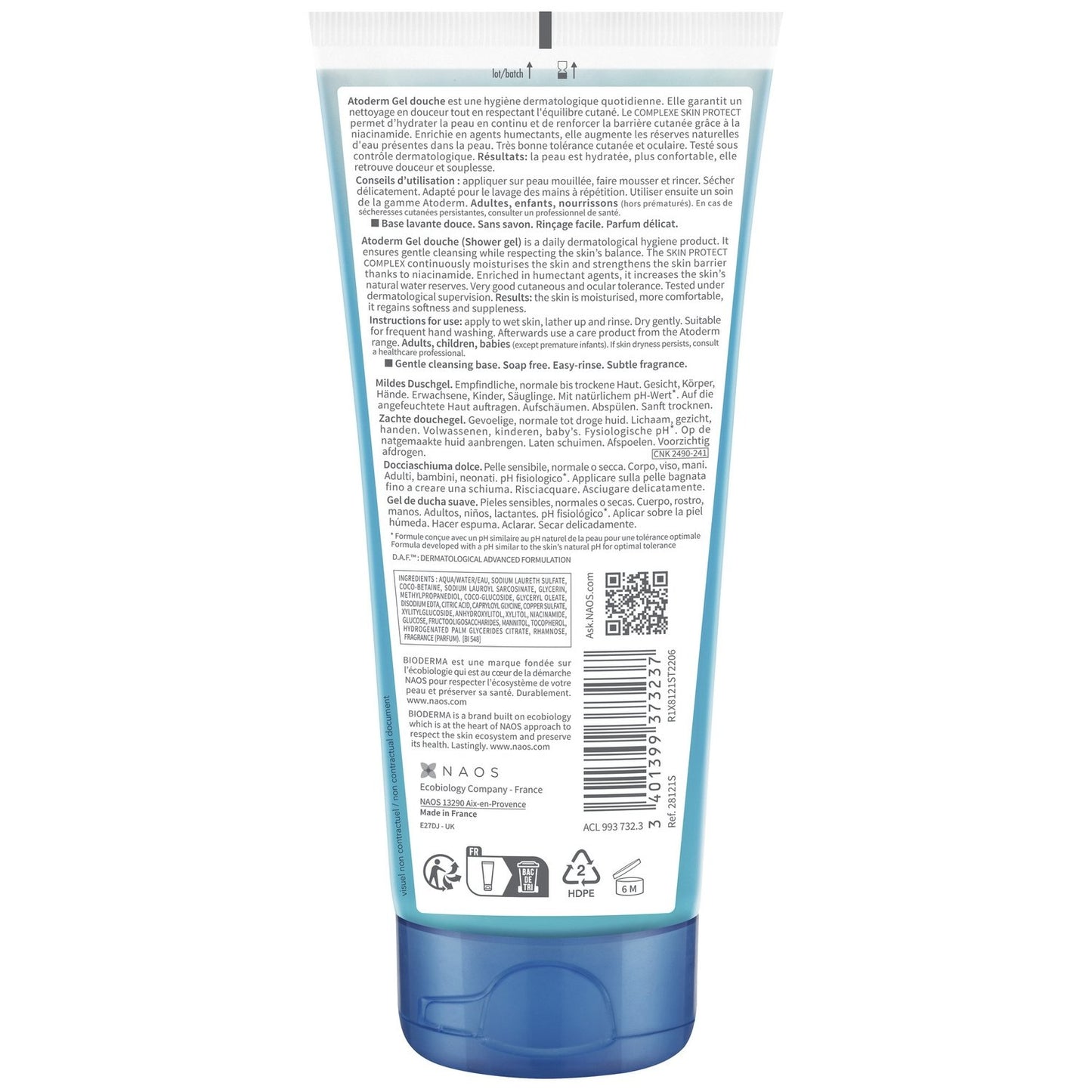 Atoderm BIODERMA Gentle Cleansing Shower Gel for Sensitive Skin