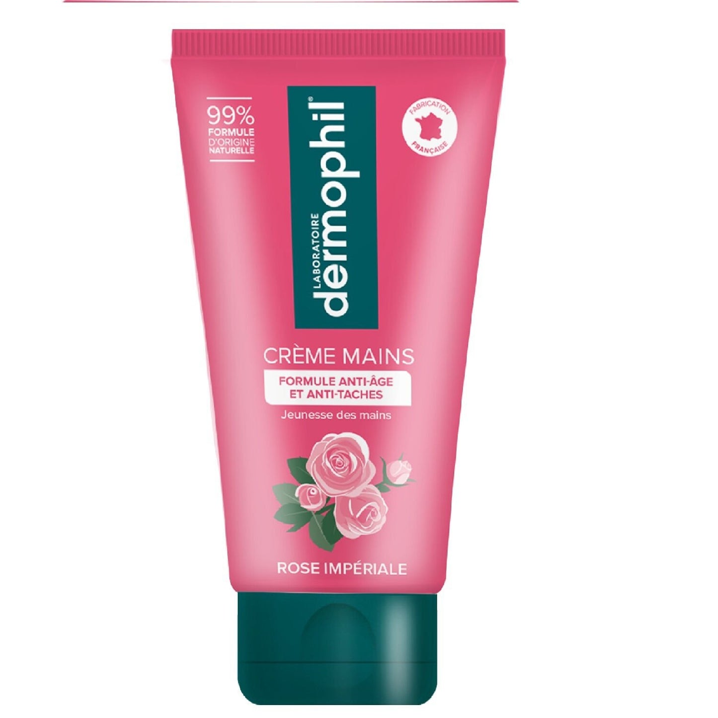 Crème Main Anti-Âge Anti-Tâches Rose Impériale Origine Naturelle DERMOPHIL le flacon de 75mL