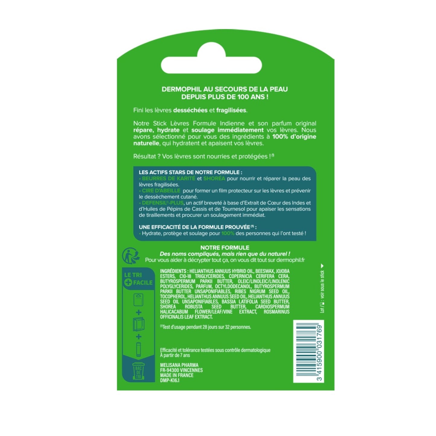 DERMOPHIL Indian Formula Schützender und reparierender Lippenbalsam