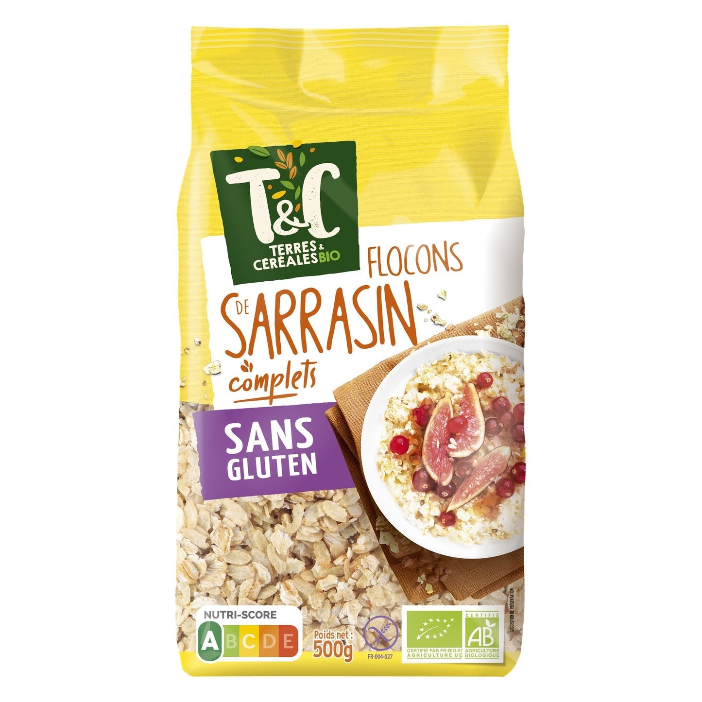 Céréales Flocons de Sarrasin Complets Sans Gluten Bio Terres & CEREALES BIO
