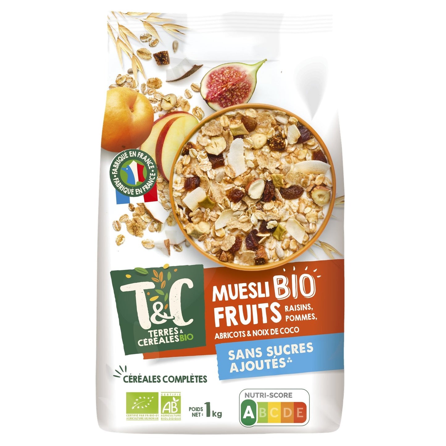 Muesli alla frutta senza zuccheri aggiunti biologico TERRES & CEREALES BIO