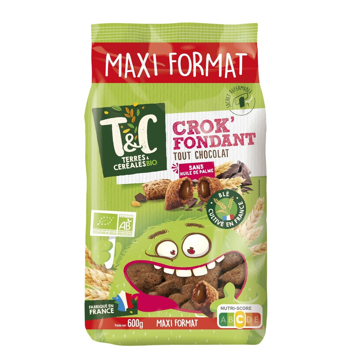 All Chocolate Cereal Filled with Chocolate and Hazelnut, No Palm Oil, Organic Terres & Cereales Bio