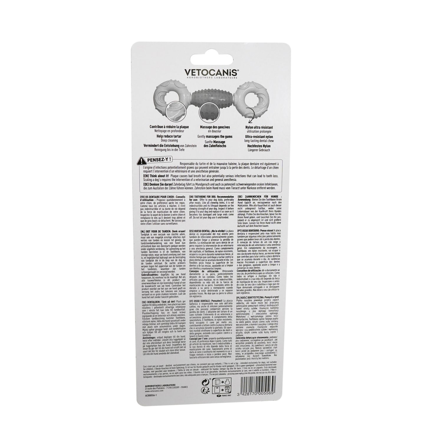 Os à Mâcher pour Chien Grand +25kg Hygiène Bucco Dentaire VETOCANIS